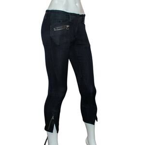 3.1 Phillip Lim Women's Moto Crop Ankle zip Skinny Jeans Black Size 0